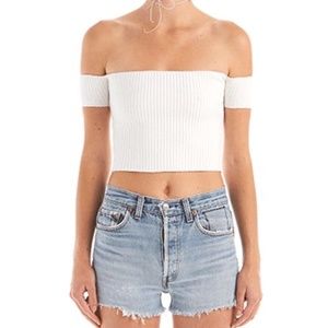 AYAI ARE YOU AM I MINKA OFF THE SHOULDER TOP